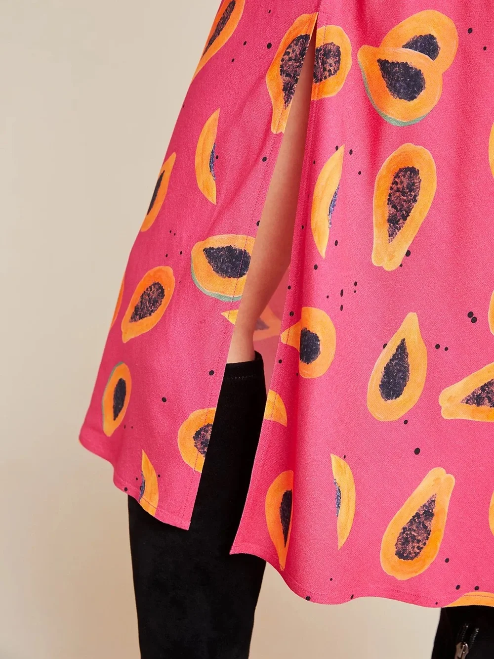 NWT Anthropologie Abstract Midi Skirt Papayas Pink Yellow L Large
